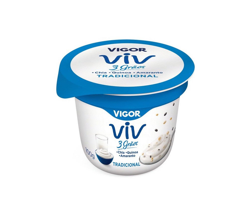 Iogurte Integral Tradicional VIGOR Viv 3 Grãos Pote 100g