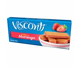 Biscoito Wafer sabor Morango Visconti 120g