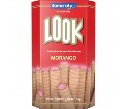 Biscoito Wafer Recheago Morango LOOK 55g