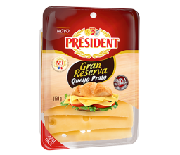 Queijo Prato Gran Reserva Fatiado President 150g