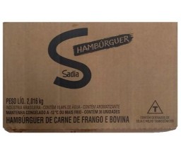 Caixa de Hambúrguer Carne de Frango e Bovina...