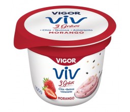 Iogurte Integral Morango Viv 3 Grãos Vigor 100g