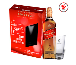 Kit Johnnie Walker Whisky Red Label 1L + Copo...