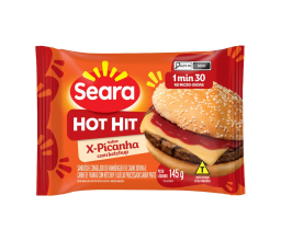 Sanduíche Hot Hit Sabor X-Picanha com Ketchup...