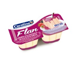 Sobremesa Flan de Baunilha com Caldo de Frutas...